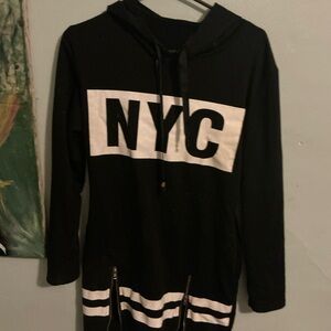 Black and White NYC Hoodie Dress